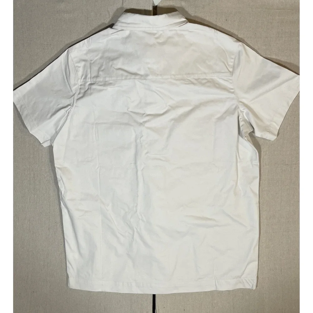 Nike Woven Military Short Sleeve Button Down Shirt Men Sz S White DX3340-030 NWT